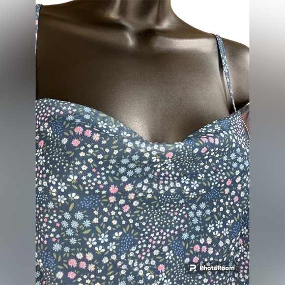 Juniors' SO® Side Cinched Cropped Print Cami Blue Size XXL - Picture 3 of 9